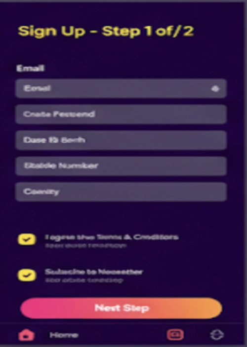 Ny spelare registrering formulär Payoutz Casino